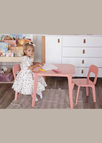 Детский столик и два стульчика для детей 4-7 лет Коралловый Tatoy (292867427)