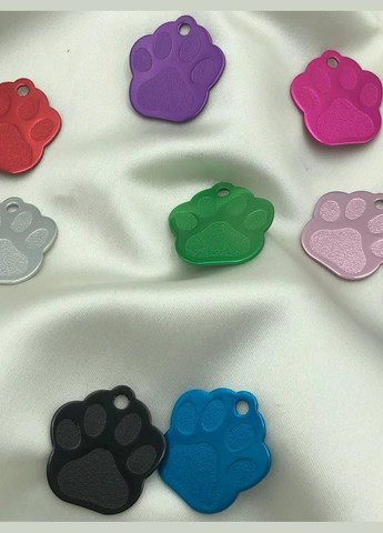 Адресник лапка кольорова алюміній 28*27 мм Konik (338850418)