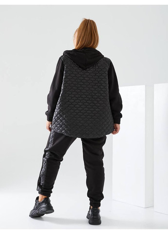 Женский теплый на флисе спортивный костюм двойка со стегаными вставками No Brand (366873434)