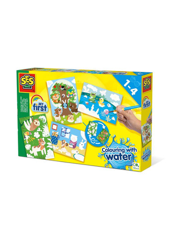 Набор для творчества серии "My first" - ВОДНЫЕ РИСУНКИ "ЖИВОТНЫЕ" (карточки, кисточка) Ses Creative (339781820)