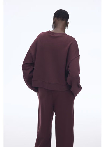 Бордовый свитшот на флисе H&M однотонный (366820298)