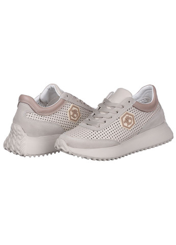 Кроссовки из кожи для женщин Best Vak бежевые демисезоны (282952217)