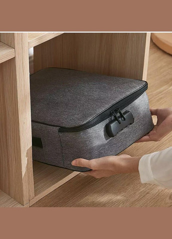 Дорожна сумка-органайзер, тревел кейс для зберігання документів з кодовим замком Сіра No Brand (306554529)