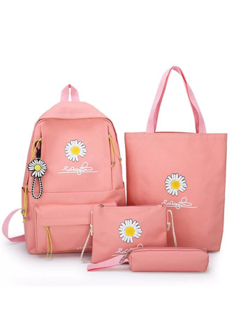 Набір шкільний 4 в 1 рюкзак, сумка, косметичка, гаманець 1283 Рожевий No Brand (362475023)