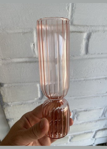 Ваза для цветов REMY-DEСOR стеклянная декоративная ваза Венди розового цвета высота 17 см для декора дома REMY-DECOR (266138078)