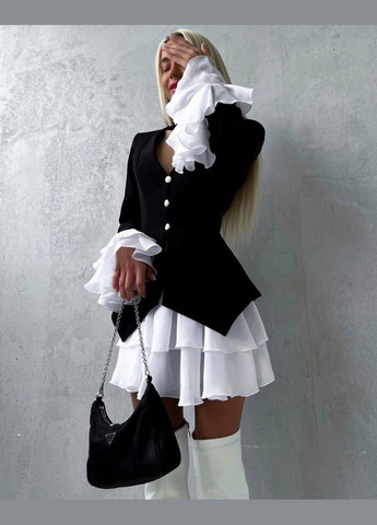 Чорно-білий кежуал сукня N.Family однотонна