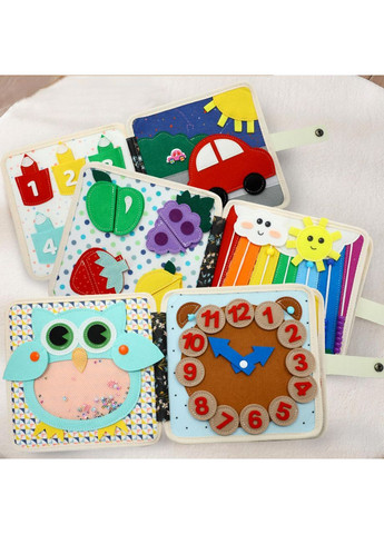 Бизибук Монтессори, развивающая, тактильная детская книга из фетра, Ёжик No Brand (366304244)