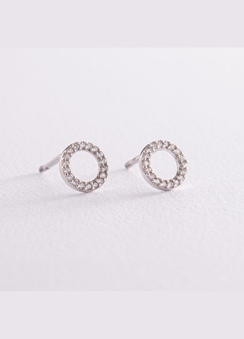 Серебряные серьги Круговорот с фианитами OR116150 Oniks (264392738)