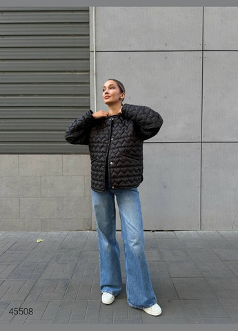 Чорна демісезонна куртка стьобана жіноча Liton
