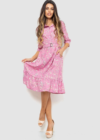 Розовое платье с принтом, цвет розовый, Ager