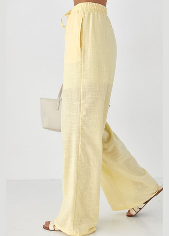Льняные брюки прямого кроя - лимонный цвет Lurex (335077287)