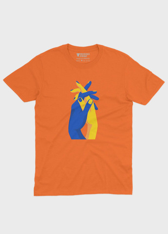 Оранжевая мужская футболка с патриотическим принтом лодони (ts001-2-ora-005-1-032) Modno
