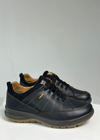 Черные кэжуал туфли мужские кожаные демисезонные Grisport