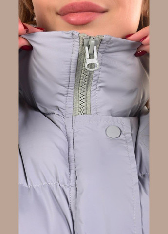 Сіре зимнє Пальто жіноче зимове довге сірого кольору однобортне No Brand