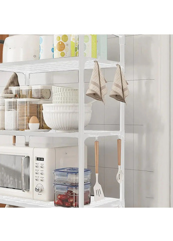 Підлогова етажерка у кухню ванну з 5 полицями максимальним навантаженням на полицю 20 кг 147х50.5x27 см (480934-Prob) Біла Unbranded (348322331)