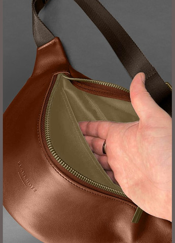 Кожаная поясная сумка-бананка Kanny светло-коричневая (A-028816) BlankNote (327874317)