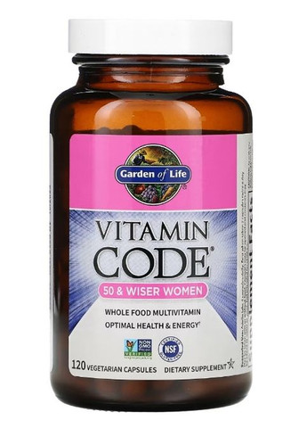 Vitamin Code 50 & Wiser Women 120 Veg Caps Garden of Life (292556205)