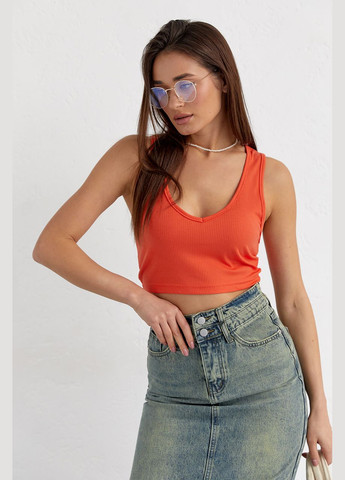 Женский кроп-топ в рубчик – лимонный цвет, L (sku_249) No Brand — 315480017