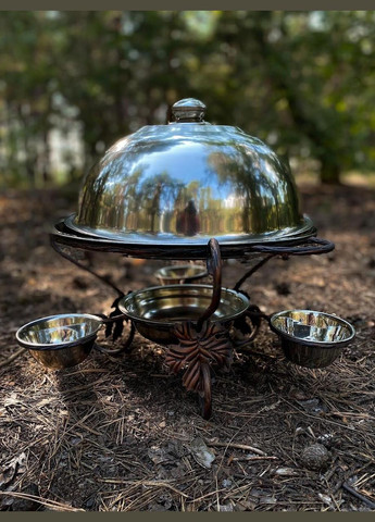 Садж блюдо для підігріву шашлику 36 см кований (+ соусники) виноградна лоза Украина ТД (303217898)