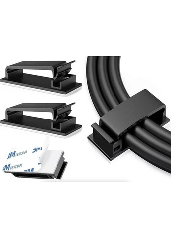 Органайзер клипса фиксатор кабеля держатель для проволоки самоклеящийся 50 шт L Черный CHOICE (349844237)