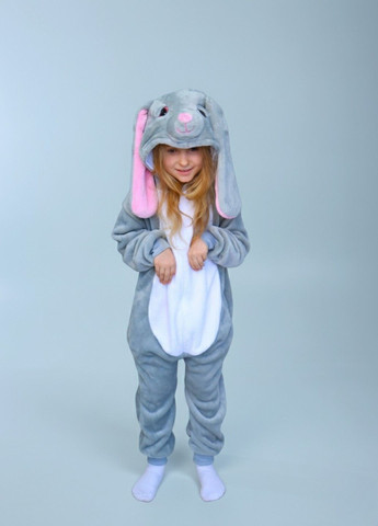 Кигуруми пижама Зайчик Кролик детская серая плюшевая Lalapka (368670412)