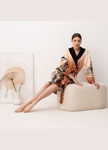 Халат жіночий з плюшевого велюру ексклюзивний Wild Africa 18356 2XL-3XL FlexDress (336766952)