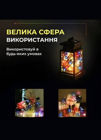 Гірлянда Роса нитка 30 LED 3 м на батарейках, мультиколор GarlandoPro (316475329)