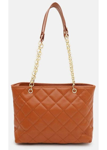 Сумка шоппер женская из экокожи на плечо на цепочке средняя Коричневый 39062 Monsen (353302660)