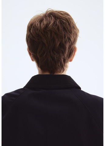 Темно-синя демісезонна жіноча куртка з вельветовим коміром н&м (58484) xs темно-синя H&M