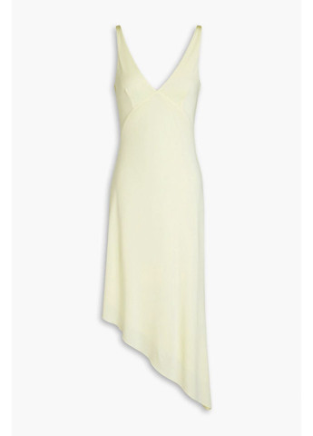 Світло-жовтий святковий, коктейльна, домашній, пляжна, карнавальний, відвертий, повсякденний, кежуал, вечірня стильна жовта сукня міді birger christensen сукня-комбінація, з відкритою спиною, а-силует, з відкритими плечима Remain