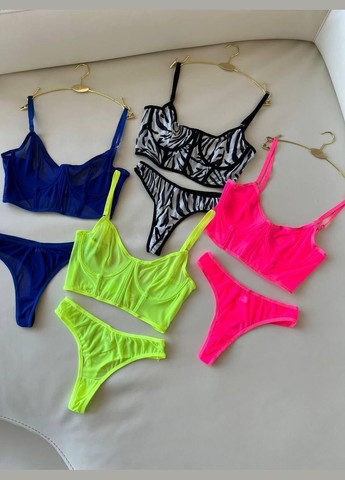 Синій демісезонний жіночий комплект нижньої білизни No Brand