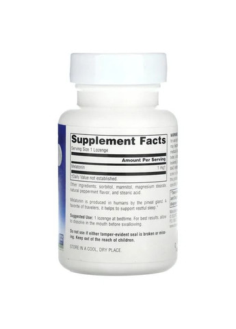 Мелатонін Melatonin М'ята 1 мг 100 льодяників Source Naturals (361118635)