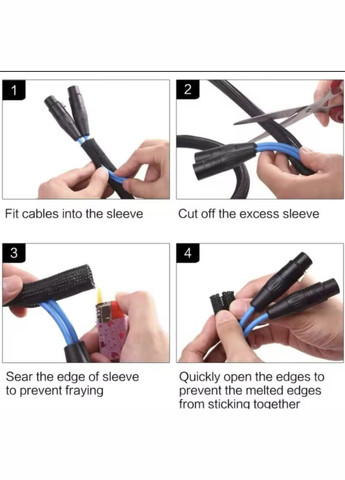 Обплетення кабелю фіксатор захист від тварин ізоляція для проводів 2 м 19 мм Чорний Lencent (340276252)