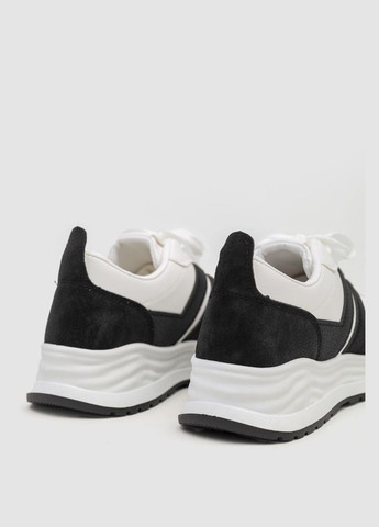 Кроссовки женские экокожа,, 243R186-126 Fashion чёрно-белые всесезоны (313289780)