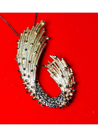 Колье с кулоном с россыпью черных страз No Brand (361971465)