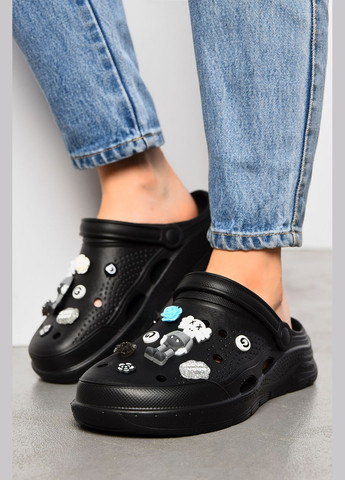 Крокси жіночі чорного кольору Let's Shop (317462515)