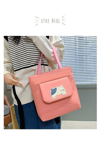 Рюкзак з накладною кишенькою рожевий з сумочками та пеналом в комплекті з брелком ведмедика КиП (301089603)