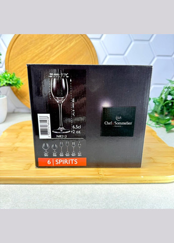 Набір чарок на високій ніжці 65 мл 6 шт C&S Spirits Chef & Sommelier (313102990)
