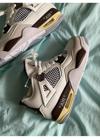 КРОССОВКИ ЖЕНСКИЕ NIKE AIR JORDAN 4 WHITE GREY BROWN НАЙК АИР ДЖОРДАН No Brand серые демисезоны (367176960)