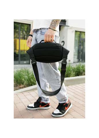 Сумка через плече бананка Flex чорна тканева Sambag (330104160)