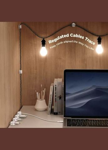 Органайзер фиксатор кабеля держатель менеджмент для провода зажим стяжка самоклеящийся клипса магнитный 9 шт Прозрачный Joyroom (340276206)