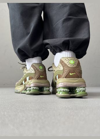 Оливковые (хаки) демисезонные кроссовки мужские nike shox ride 2 sp x supreme khaki | найк шокс райд 2 сп хаки No Brand