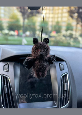 Вязаный крючком аксессуар для машины Летучая мышь 12 см, игрушка амигурумы, подвеска в авто. No Brand (352474128)