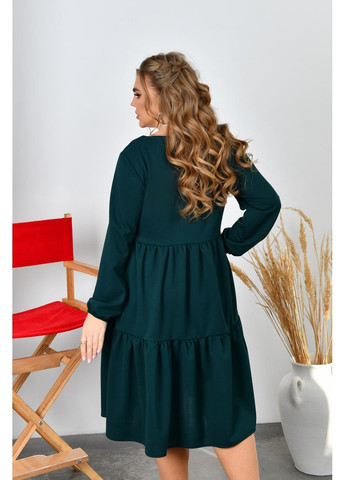 Зеленое праздничный, повседневный, кэжуал женское платье из трикотажа креп-стретч No Brand однотонное