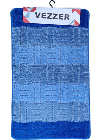 Набір килимків для ванної Color line Латексна основа Поліпропілен 60x100+60x50 см Темно-синій (VZC05247) Vezzer (370293007)