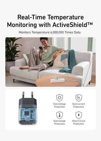 Сетевое зарядное устройство для PowerPort 511 Nano IV 30W USB-C Black (7030801) Anker (315434700)