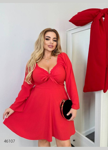 Червона вечірня сукня міні з довгим рукавом Liton