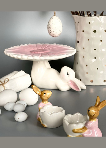 Підставка для паски/торту керамічна Кролик із квіткою, D22.8*12см No Brand (321962183)