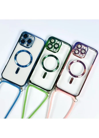 Чохол Crossbody Lanyard with Magsafe зі шнурком для iPhone 13 Pro Light Blue No Brand (382914823)