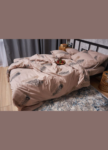 Комплект постельного белья Бязь Gold Люкс семейный 160х220х2 наволочки 4х70х70 (MS-820003219) Moon&Star Feathers (288536275)